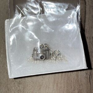 NWOT Silver Camera Pendant Necklace